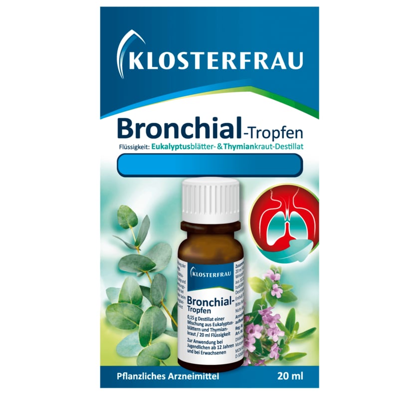 Klosterfrau Broncholind Husten-Tropfen S Thymian und Eucalyptus 20ml